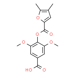 ChemSpider 2D Image | 4-[(4,5-Dimethyl-2-furoyl)oxy]-3,5-dimethoxybenzoic acid | C16H16O7
