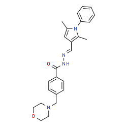 ChemSpider 2D Image | N'-[(E)-(2,5-Dimethyl-1-phenyl-1H-pyrrol-3-yl)methylene]-4-(4-morpholinylmethyl)benzohydrazide | C25H28N4O2