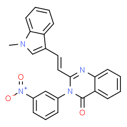 ChemSpider 2D Image | 2-[2-(1-Methyl-1H-indol-3-yl)-vinyl]-3-(3-nitro-phenyl)-3H-quinazolin-4-one | C25H18N4O3