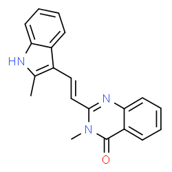 ChemSpider 2D Image | 3-Methyl-2-[2-(2-methyl-1H-indol-3-yl)-vinyl]-3H-quinazolin-4-one | C20H17N3O