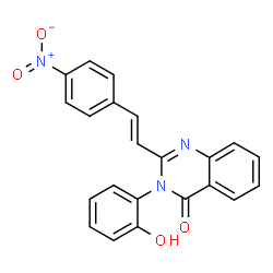 ChemSpider 2D Image | 3-(2-Hydroxyphenyl)-2-[(E)-2-(4-nitrophenyl)vinyl]-4(3H)-quinazolinone | C22H15N3O4