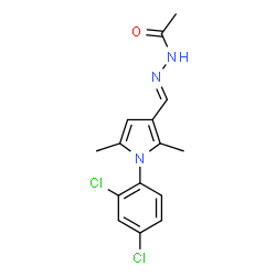 ChemSpider 2D Image | N'-{(E)-[1-(2,4-Dichlorophenyl)-2,5-dimethyl-1H-pyrrol-3-yl]methylene}acetohydrazide | C15H15Cl2N3O