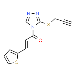 ChemSpider 2D Image | (2E)-1-[3-(2-Propyn-1-ylsulfanyl)-4H-1,2,4-triazol-4-yl]-3-(2-thienyl)-2-propen-1-one | C12H9N3OS2