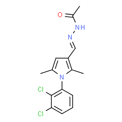 ChemSpider 2D Image | N'-{(E)-[1-(2,3-Dichlorophenyl)-2,5-dimethyl-1H-pyrrol-3-yl]methylene}acetohydrazide | C15H15Cl2N3O