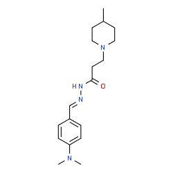 ChemSpider 2D Image | N'-{(E)-[4-(Dimethylamino)phenyl]methylene}-3-(4-methyl-1-piperidinyl)propanehydrazide | C18H28N4O