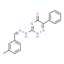 ChemSpider 2D Image | 3-[(2Z)-2-(3-Methylbenzylidene)hydrazino]-6-phenyl-1,2,4-triazin-5(2H)-one | C17H15N5O