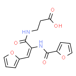 ChemSpider 2D Image | N-[(2E)-2-(2-Furoylamino)-3-(2-furyl)-2-propenoyl]-beta-alanine | C15H14N2O6