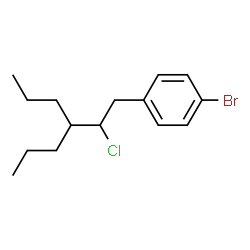 ChemSpider 2D Image | 1-Bromo-4-(2-chloro-3-propylhexyl)benzene | C15H22BrCl