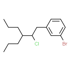 ChemSpider 2D Image | 1-Bromo-3-(2-chloro-3-propylhexyl)benzene | C15H22BrCl