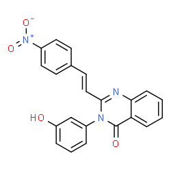 ChemSpider 2D Image | 3-(3-Hydroxyphenyl)-2-[(E)-2-(4-nitrophenyl)vinyl]-4(3H)-quinazolinone | C22H15N3O4