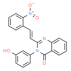 ChemSpider 2D Image | 3-(3-Hydroxyphenyl)-2-[(E)-2-(2-nitrophenyl)vinyl]-4(3H)-quinazolinone | C22H15N3O4