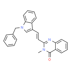 ChemSpider 2D Image | 2-[(E)-2-(1-Benzyl-1H-indol-3-yl)vinyl]-3-methyl-4(3H)-quinazolinone | C26H21N3O