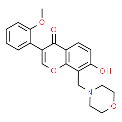 ChemSpider 2D Image | 7-Hydroxy-3-(2-methoxy-phenyl)-8-morpholin-4-ylmethyl-chromen-4-one | C21H21NO5