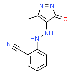ChemSpider 2D Image | 2-[(3-methyl-5-oxo-4-pyrazolyl)hydrazo]benzonitrile | C11H9N5O