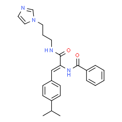 ChemSpider 2D Image | N-[(1Z)-3-{[3-(1H-Imidazol-1-yl)propyl]amino}-1-(4-isopropylphenyl)-3-oxo-1-propen-2-yl]benzamide | C25H28N4O2