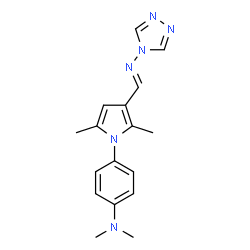 ChemSpider 2D Image | 4-{2,5-Dimethyl-3-[(E)-(4H-1,2,4-triazol-4-ylimino)methyl]-1H-pyrrol-1-yl}-N,N-dimethylaniline | C17H20N6