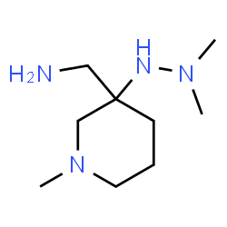 ChemSpider 2D Image | 1-[3-(2,2-Dimethylhydrazino)-1-methyl-3-piperidinyl]methanamine | C9H22N4