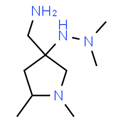 ChemSpider 2D Image | 1-[3-(2,2-Dimethylhydrazino)-1,5-dimethyl-3-pyrrolidinyl]methanamine | C9H22N4