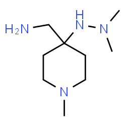 ChemSpider 2D Image | 1-[4-(2,2-Dimethylhydrazino)-1-methyl-4-piperidinyl]methanamine | C9H22N4