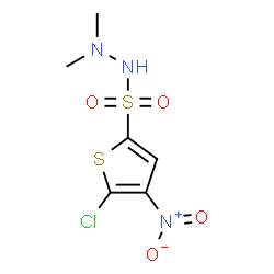 ChemSpider 2D Image | 5-Chloro-N',N'-dimethyl-4-nitro-2-thiophenesulfonohydrazide | C6H8ClN3O4S2