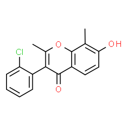 ChemSpider 2D Image | 3-(2-Chloro-phenyl)-7-hydroxy-2,8-dimethyl-chromen-4-one | C17H13ClO3