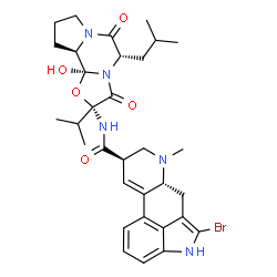 ChemSpider 2D Image | (5'alpha,11'alpha)-2-Bromo-12'-hydroxy-5'-isobutyl-2'-isopropyl-3',6',18-trioxoergotaman | C32H40BrN5O5