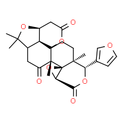 ChemSpider 2D Image | (4aS,8aR,8bR,9aS,12S,12aS,14bR)-12-(3-Furyl)-6,6,8a,12a-tetramethyldecahydro-3H-oxireno[d]pyrano[4',3':3,3a][2]benzofuro[5,4-f]isochromene-3,8,10(6H,9aH)-trione | C26H30O8