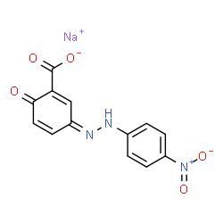 ChemSpider 2D Image | Sodium (3Z)-3-[(4-nitrophenyl)hydrazono]-6-oxo-1,4-cyclohexadiene-1-carboxylate | C13H8N3NaO5