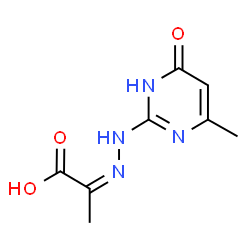 ChemSpider 2D Image | (2Z)-2-[(4-Methyl-6-oxo-1,6-dihydro-2-pyrimidinyl)hydrazono]propanoic acid | C8H10N4O3