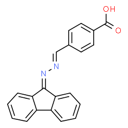 ChemSpider 2D Image | 4-[(E)-(9H-Fluoren-9-ylidenehydrazono)methyl]benzoic acid | C21H14N2O2