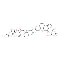 ChemSpider 2D Image | (2S,3R,3'S,3''R,4'S,4a'R,5S,6b'S,8a'S,11a'S,11b'S,13'R,13a'R,13b'S,14'S,16a'S,17b'R,19a'S,22a'S,22b'R,24a'R)-3,3'',13',13b',22b'-Pentahydroxy-5-(hydroxymethyl)-4',5,5'',5'',11a',13a',14',22a'-octameth
yl-4,4',4'',4a',5,5',5'',6b',7',8',8a',9',11',11a',11b',12',13',13a',13b',14',16a',17b',18',19',19a',20',22',22a',22b',23'-triacontahydro-3H,3''H,24'H-dispiro[furan-2,15'-furo[3'',2'':3',4']cyclopenta
[1',2':5,6]naphtho[1,2-b]pyrano[3'',4'':2',3 | C54H74N2O11