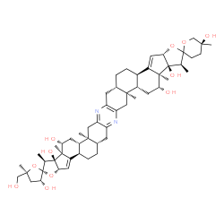 ChemSpider 2D Image | (1'S,2S,3R,3a'S,4b'R,5S,5''S,6a'S,9a'S,9b'S,11'R,11a'R,11b'S,12'S,14a'S,15b'R,17a'S,20a'S,20b'S,22'R,22a'R,22b'S)-5-(Hydroxymethyl)-1',5,5'',9a',11a',12',20a',22a'-octamethyl-3'',3a',4,4'',4b',5,5',5'
',6',6'',6a',7',9',9a',9b',10',11',11a',14a',15b',16',17',17a',18',20',20a',20b',21',22',22a'-triacontahydro-3H-dispiro[furan-2,2'-bisfuro[3'',2'':3',4']cyclopenta[1',2':5,6]naphtho[1,2-b:1',2'-i]phen
azine-13',2''-pyran]-3,5'',11',11b',22',22b' | C54H76N2O11