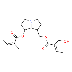 ChemSpider 2D Image | (7-{[(2Z)-2-Methyl-2-butenoyl]oxy}hexahydro-1H-pyrrolizin-1-yl)methyl (2E)-2-(hydroxymethyl)-2-butenoate | C18H27NO5