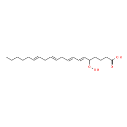ChemSpider 2D Image | 5-Hydroperoxy-6,8,11,14-eicosatetraenoic acid | C20H32O4