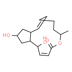 ChemSpider 2D Image | (2Z)-1,13-Dihydroxy-6-methyl-1,6,7,8,9,11a,12,13,14,14a-decahydro-4H-cyclopenta[f]oxacyclotridecin-4-one | C16H24O4