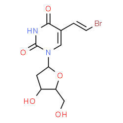 ChemSpider 2D Image | 5-[(E)-2-Bromovinyl]-1-(2-deoxypentofuranosyl)-2,4(1H,3H)-pyrimidinedione | C11H13BrN2O5
