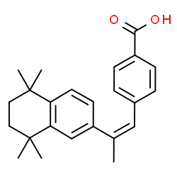 ChemSpider 2D Image | 4-[(1Z)-2-(5,5,8,8-Tetramethyl-5,6,7,8-tetrahydro-2-naphthalenyl)-1-propen-1-yl]benzoic acid | C24H28O2