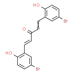 ChemSpider 2D Image | (1E)-1,5-Bis(5-bromo-2-hydroxyphenyl)-1,4-pentadien-3-one | C17H12Br2O3