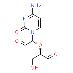 ChemSpider 2D Image | (2R)-2-[(1R)-1-(4-Amino-2-oxo-1(2H)-pyrimidinyl)-2-oxoethoxy]-3-hydroxypropanal | C9H11N3O5
