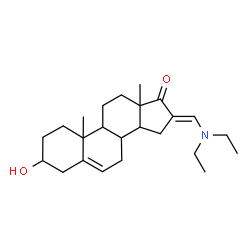 ChemSpider 2D Image | (16E)-16-[(Diethylamino)methylene]-3-hydroxyandrost-5-en-17-one | C24H37NO2