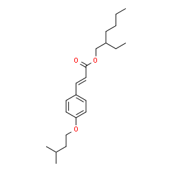 ChemSpider 2D Image | 2-Ethylhexyl (2E)-3-[4-(3-methylbutoxy)phenyl]acrylate | C22H34O3