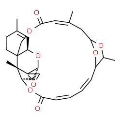 ChemSpider 2D Image | (1'R,2S,3'R,12'Z,19'Z,21'Z,25'R,26'S)-5',13',17',26'-Tetramethyl-11'H,23'H-spiro[oxirane-2,27'-[2,10,16,24,29]pentaoxapentacyclo[23.2.1.1~15,18~.0~3,8~.0~8,26~]nonacosa[4,12,19,21]tetraene]-11',23'-di
one | C29H36O8