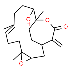 ChemSpider 2D Image | 12-Hydroxy-5,9,13-trimethyl-16-methylene-4,14-dioxatricyclo[11.3.2.0~3,5~]octadec-8-en-15-one | C20H30O4
