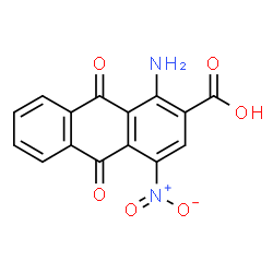 ChemSpider 2D Image | 1-Amino-4-nitro-9,10-dioxo-9,10-dihydroanthracene-2-carboxylicacid | C15H8N2O6
