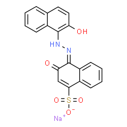 ChemSpider 2D Image | Sodium (4Z)-4-[(2-hydroxy-1-naphthyl)hydrazono]-3-oxo-3,4-dihydro-1-naphthalenesulfonate | C20H13N2NaO5S