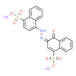 ChemSpider 2D Image | Disodium 4-[(2Z)-2-(1-oxo-4-sulfonato-2(1H)-naphthalenylidene)hydrazino]-1-naphthalenesulfonate | C20H12N2Na2O7S2