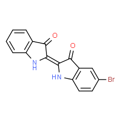 ChemSpider 2D Image | (2Z)-5-Bromo-2-(3-oxo-1,3-dihydro-2H-indol-2-ylidene)-1,2-dihydro-3H-indol-3-one | C16H9BrN2O2