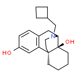 ChemSpider 2D Image | 17-(Cyclobutylmethyl)morphinan-3,14-diol | C21H29NO2