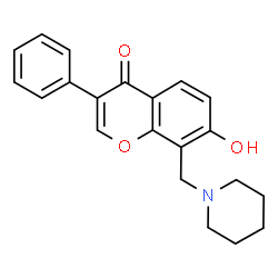 ChemSpider 2D Image | 7-Hydroxy-3-phenyl-8-piperidin-1-ylmethyl-chromen-4-one | C21H21NO3