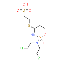 ChemSpider 2D Image | 2-({(4R)-2-[Bis(2-chloroethyl)amino]-2-oxido-1,3,2-oxazaphosphinan-4-yl}sulfanyl)ethanesulfonic acid | C9H19Cl2N2O5PS2